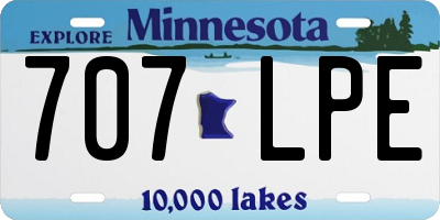 MN license plate 707LPE