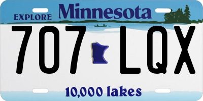 MN license plate 707LQX