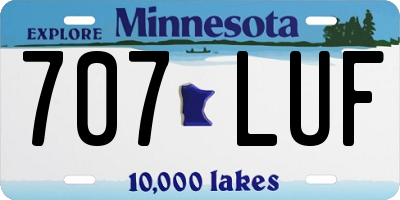 MN license plate 707LUF