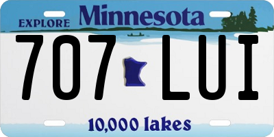 MN license plate 707LUI
