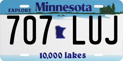 MN license plate 707LUJ