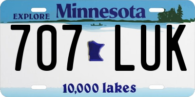MN license plate 707LUK