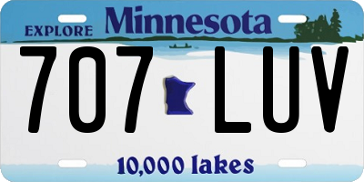MN license plate 707LUV