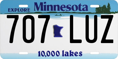 MN license plate 707LUZ