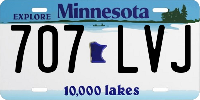 MN license plate 707LVJ