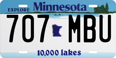 MN license plate 707MBU