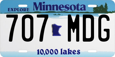 MN license plate 707MDG