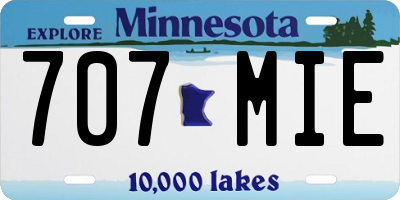 MN license plate 707MIE