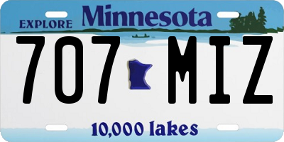 MN license plate 707MIZ