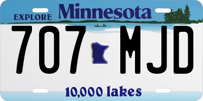 MN license plate 707MJD