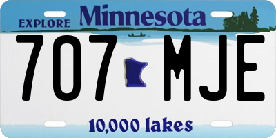 MN license plate 707MJE