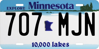 MN license plate 707MJN