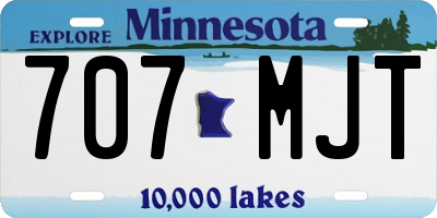 MN license plate 707MJT