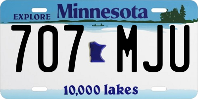MN license plate 707MJU