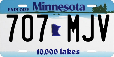 MN license plate 707MJV