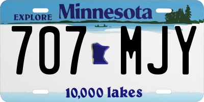 MN license plate 707MJY