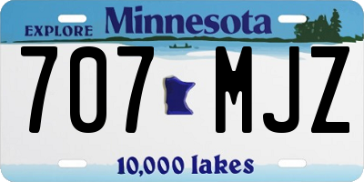 MN license plate 707MJZ