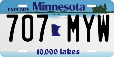 MN license plate 707MYW