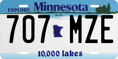 MN license plate 707MZE