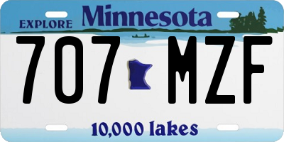 MN license plate 707MZF