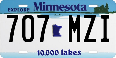 MN license plate 707MZI