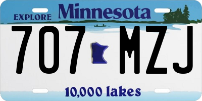 MN license plate 707MZJ