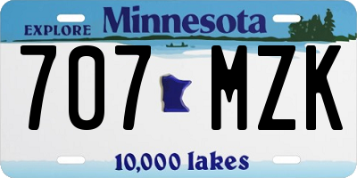 MN license plate 707MZK