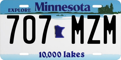 MN license plate 707MZM