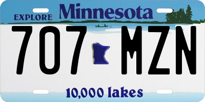 MN license plate 707MZN