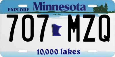 MN license plate 707MZQ