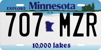 MN license plate 707MZR