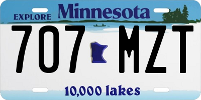 MN license plate 707MZT
