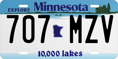 MN license plate 707MZV