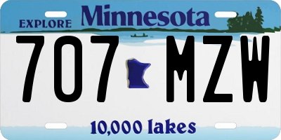 MN license plate 707MZW