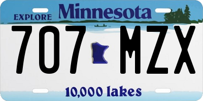 MN license plate 707MZX