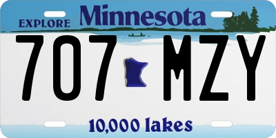 MN license plate 707MZY