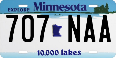 MN license plate 707NAA