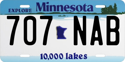 MN license plate 707NAB