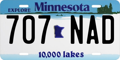 MN license plate 707NAD