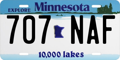 MN license plate 707NAF