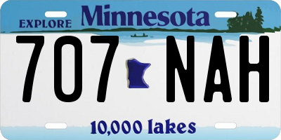 MN license plate 707NAH