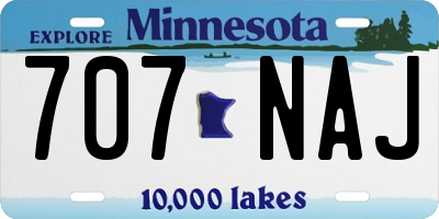 MN license plate 707NAJ