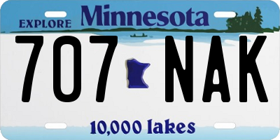 MN license plate 707NAK