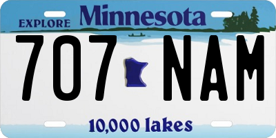 MN license plate 707NAM
