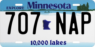 MN license plate 707NAP