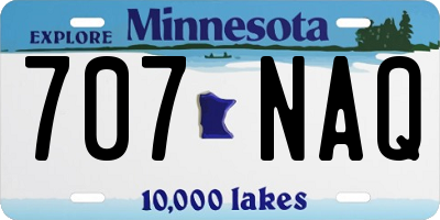 MN license plate 707NAQ
