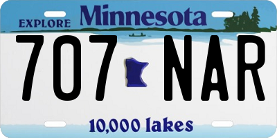 MN license plate 707NAR