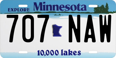 MN license plate 707NAW