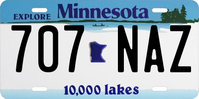 MN license plate 707NAZ