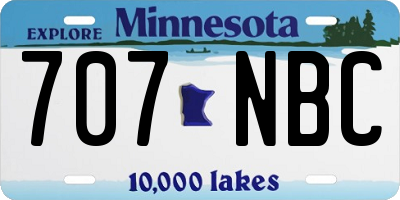 MN license plate 707NBC